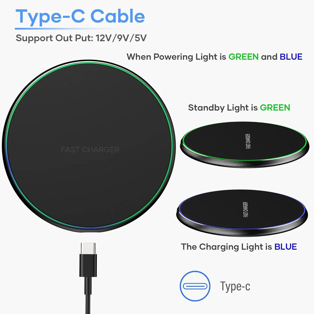 30W Fast Wireless Charger Pad For IPhone17 16 15 14 13 X Pro Max 8 Samsung Galaxy S23 Xiaomi Wireless Charging Station Chargers