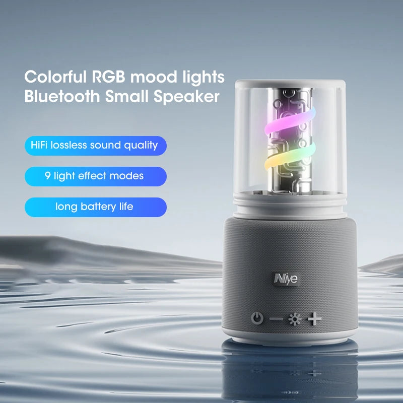 Wireless Bluetooth 5.3 Portable Waterproof Speaker HIFI Surround Bass Subwoofer Car Audio with LED Light Effects