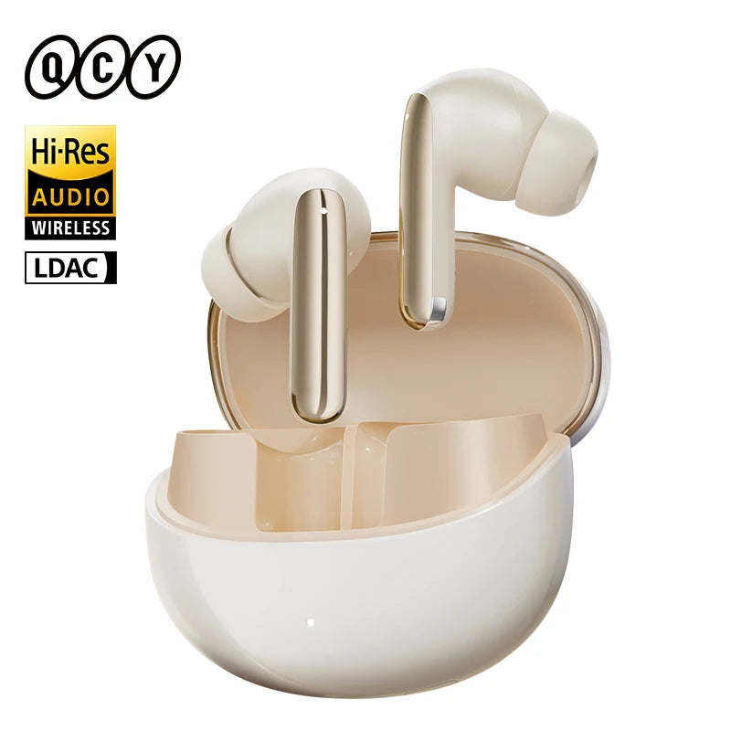 QCY MeloBuds Pro ANC Écouteurs Bluetooth 5.3 sans fil ANC hybride 46dB Hi-Res LDAC Écouteurs 6 micros Casque Détection intra-auriculaire 34H