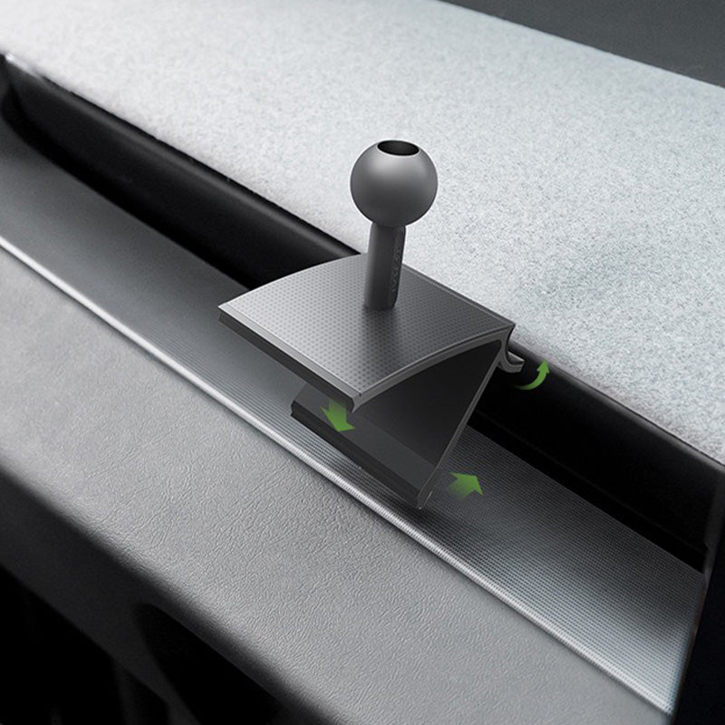 Temai MagSafe mobilholder Flex for Model 3 2024+/Model Y 2025+ design showcasing dashboard installation.