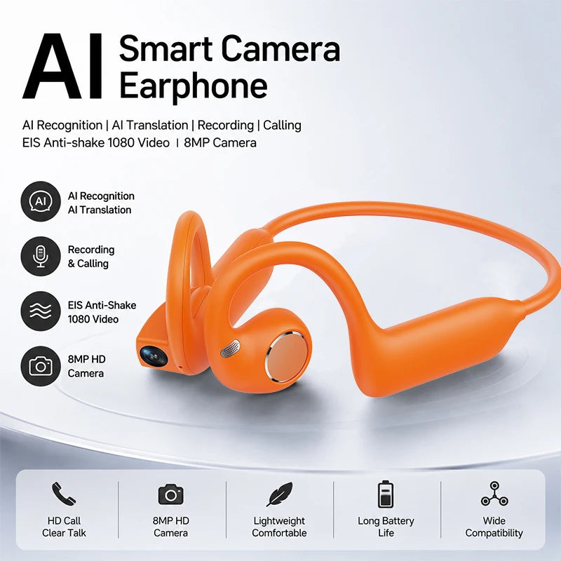 2026 New Smart Earphones Dynamic Sound Effects Music Bluetooth HD Calls 800W Smart Camera Real-time Translation Smart Earphones
