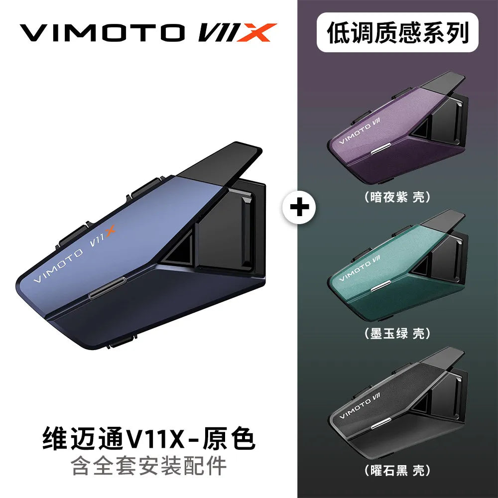 VIMAITONG V10X Bluetooth-Kopfhörer für Helme, speziell für Motorradfahrten, Mehrpersonen-Gegensprechanlage, integrierte Kopfhörer für Integralhelme