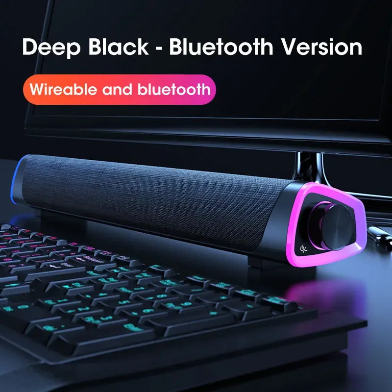 New Wired Bluetooth Speaker Bar Stereo Sound Subwoofer Loudspeaker For Macbook Laptop Notebook PC Computer Music Player