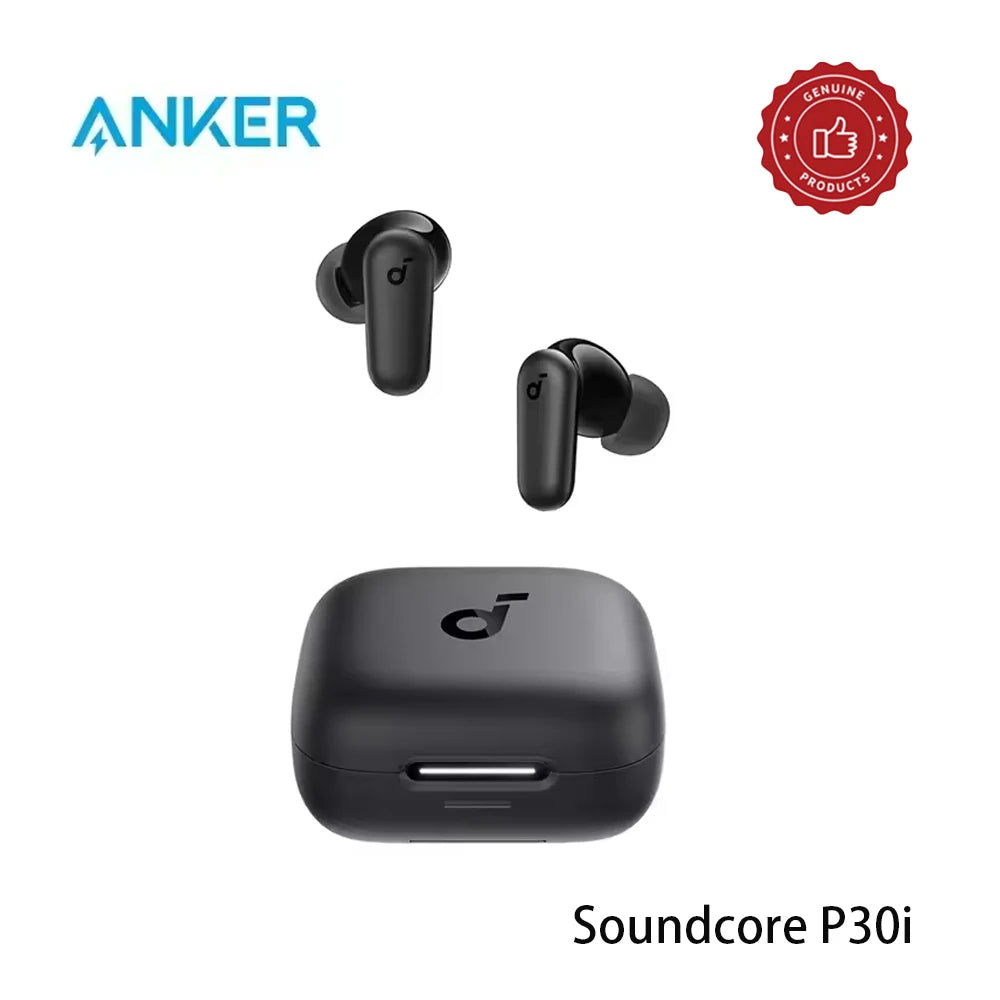 Auriculares Bluetooth con cancelación de ruido inteligente Anker Soundcore P30i, efectos de sonido envolvente y batería de duración ultralarga de 45H