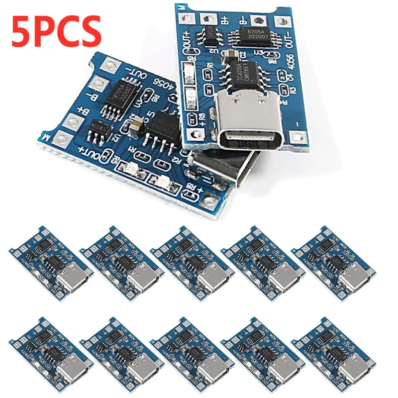 2/5PCS 5V 1A Micro/Type-c/Mini 18650 TP4056 Lithium Battery Charger Module Charging Board With Protection Dual Functions Li-ion