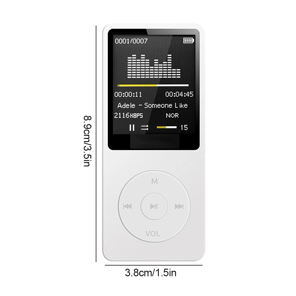 Reproductor MP3 con carga USB, grabación, pantalla digital, multimedia sin pérdida, portátil de bolsillo para deportes, correr, caminar y reproducir música