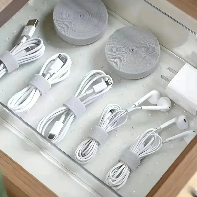 Organizador de cables para gestión de cables: enrollador de cables de 1/5M para auriculares, cables de ratón y cables de dispositivos (iPhone, Xiaomi, Samsu