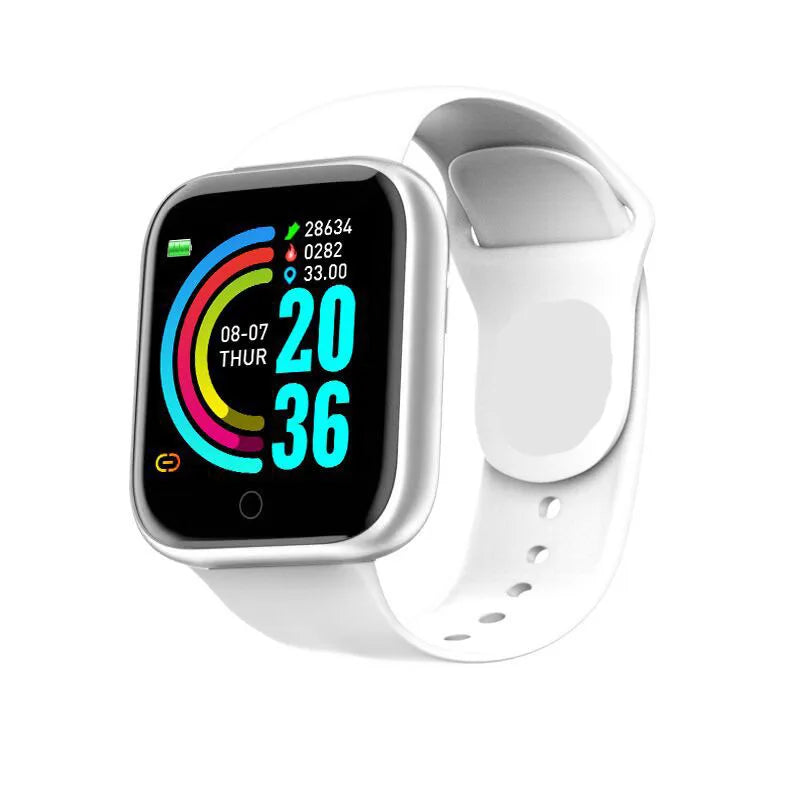 Smartwatch inteligente Y68 para hombre y mujer, monitorización de frecuencia cardíaca, oxígeno en sangre y presión arterial, monitorización del sueño multifunción, compatible con iOS y Android
