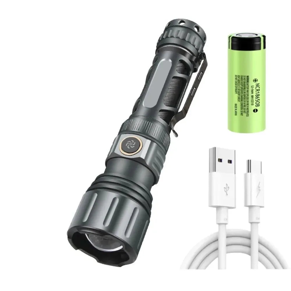 Linterna superbrillante, lámpara LED portátil recargable, farol táctico impermeable para camping y actividades al aire libre, para pesca