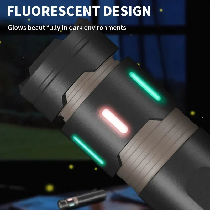 Linterna LED JIASHUAIXIN 3*XPG, linterna multifuncional luminosa antiestrés con clip para bolígrafo