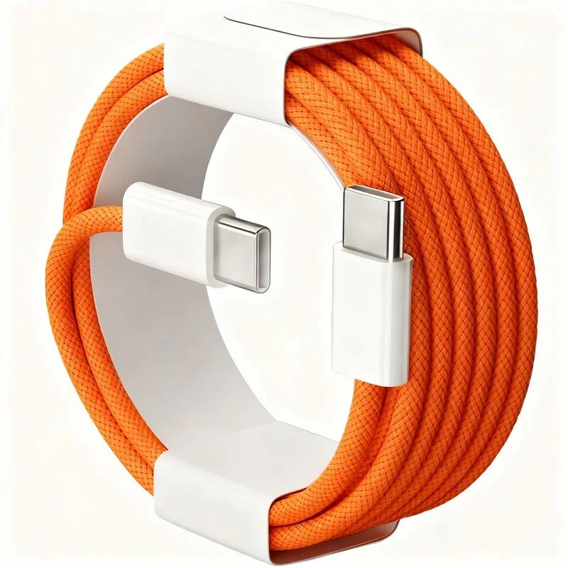 Cable de carga rápida USB-C a USB-C trenzado de nailon con PD de 60W para iPhone 17, 16 y 15 / Pro Max, compatible con carga rápida Samsung Type-C