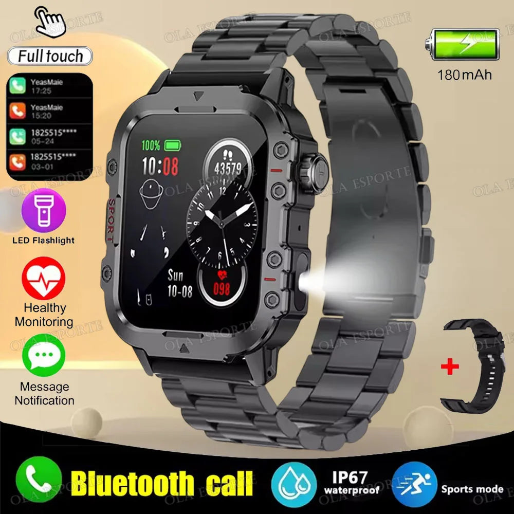 G.L Wear 2026 Smartwatch Outdoor Sport Fitness HR SpO2 Sleep Monitor LED Flashlight Bluetooth Call Men Women