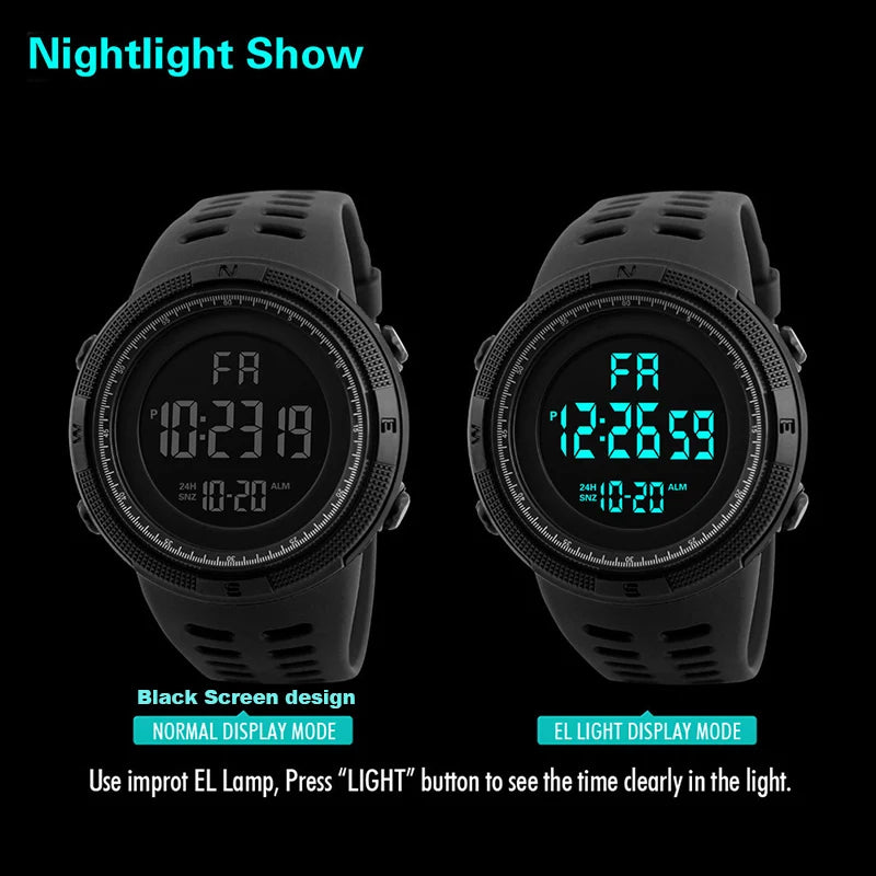 Electronic Watch For Men Military Sports Watches Luminous Multifunction LED Digital Wristwatch for Man, Kids, Boys, Students, Teens