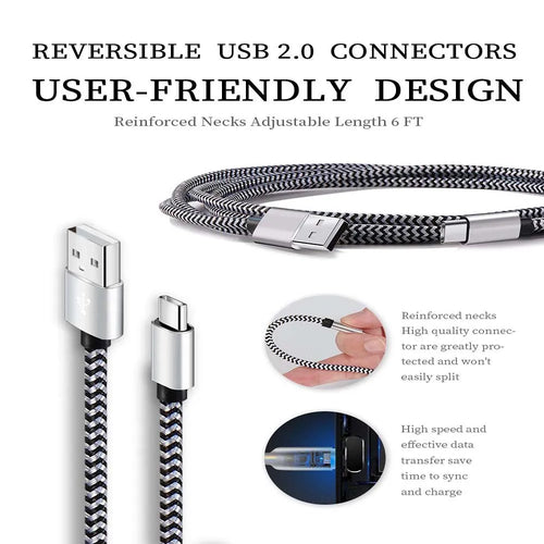 1–3 Stück USB-Typ-C-Kabel, Schnelllade- und Akkuladegerät, geflochtenes Nylon-Datenkabel, Handy-Ladegerät für Huawei und Samsung, USB-C