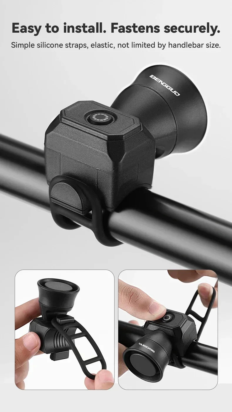 New Bicycle Horn Mountain Bike USB Charging Waterproof Electronic Bike Bell Riding Equipment Children's Scooter Accessories
