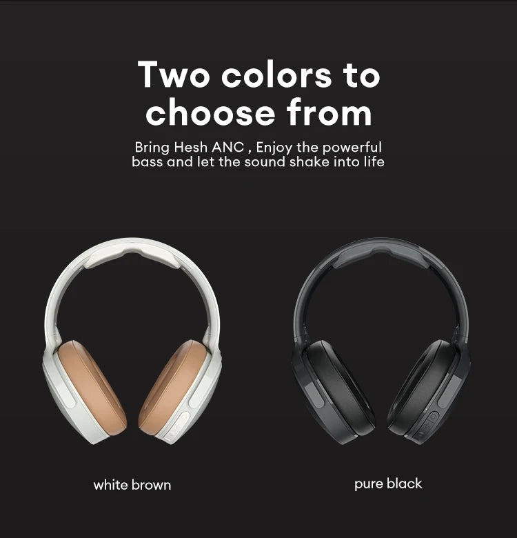 Skullcandy Hesh ANC Foldable Over-Ear Wireless Headset Bluetooth Noise Reduction Headphones 22H Long Endurance HD Call Earphones