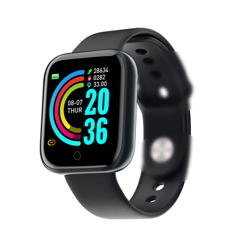 Smartwatch inteligente Y68 para hombre y mujer, monitorización de frecuencia cardíaca, oxígeno en sangre y presión arterial, monitorización del sueño multifunción, compatible con iOS y Android