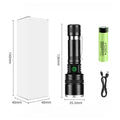 Rechargeable LED Flashlight Zoomable Waterproof Aluminum Alloy Torch with Clip Magnet for Outdoor Hiking Camping Night Use