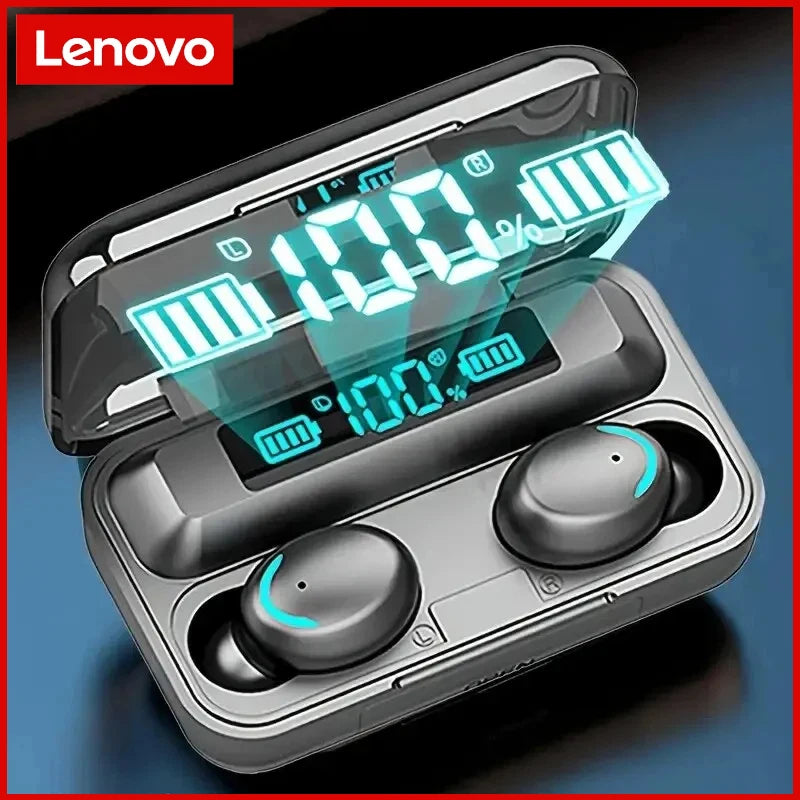 Lenovo F9 Bluetooth Wireless Headphones - Large-Capacity Charging Case & Digital Display, Long-Lasting Battery Game Earbuds 2026