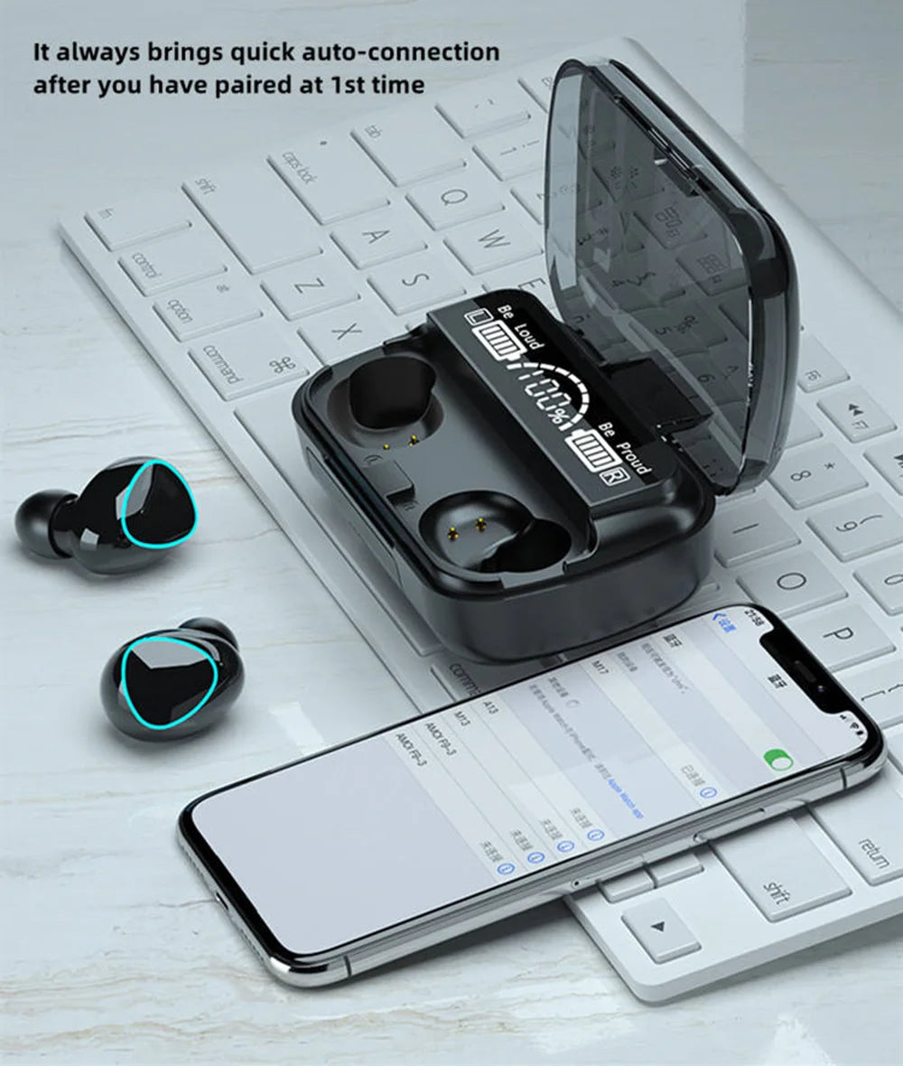 Novedad M10 auriculares inalámbricos de alta calidad con sonido perfecto, auriculares deportivos para juegos y música, auriculares Bluetooth con batería externa