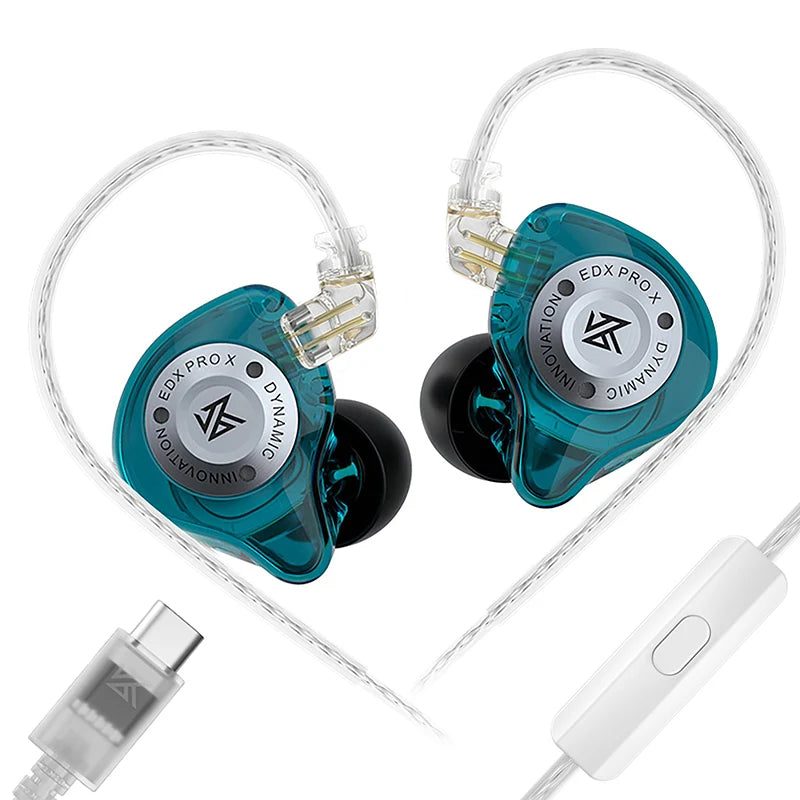 KZ EDX PRO X IEM-øretelefoner med dynamisk driver, HiFi-lyd og dyb bas, sportsørepropper med støjreduktion og aftageligt kabel