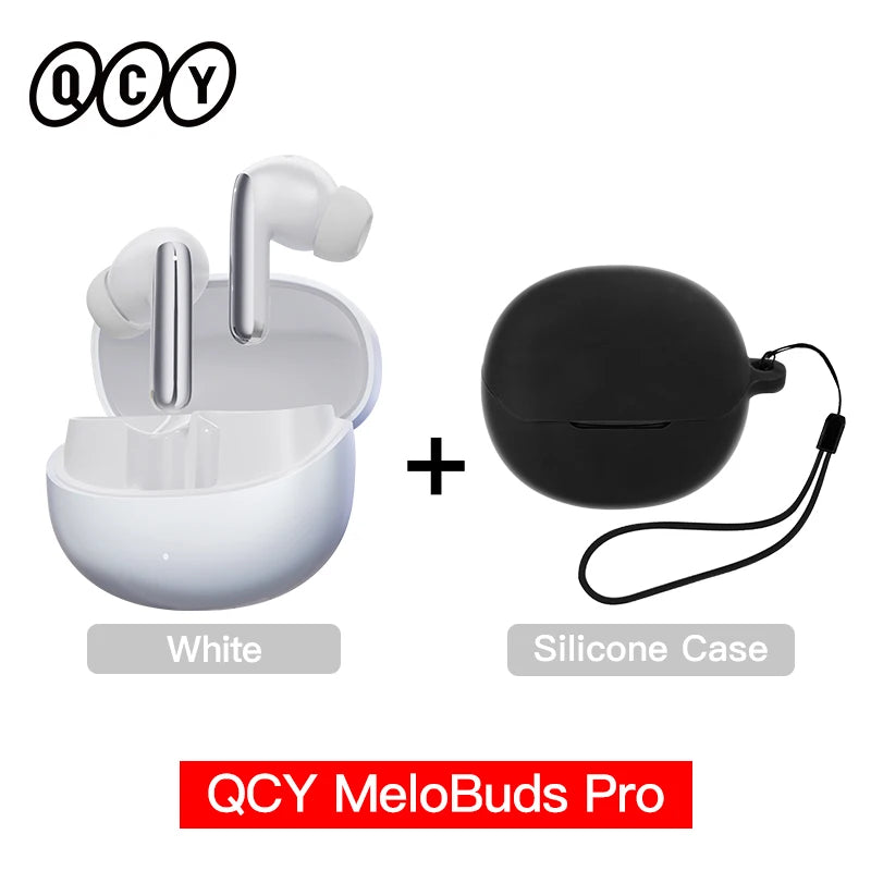 QCY MeloBuds Pro ANC Écouteurs Bluetooth 5.3 sans fil ANC hybride 46dB Hi-Res LDAC Écouteurs 6 micros Casque Détection intra-auriculaire 34H