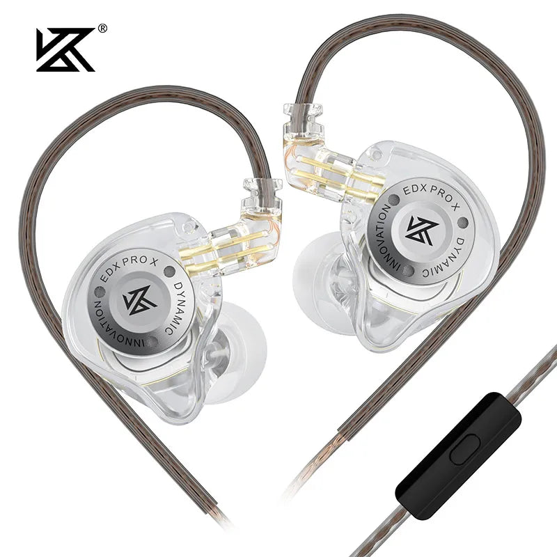 KZ EDX PRO X IEM-øretelefoner med dynamisk driver, HiFi-lyd og dyb bas, sportsørepropper med støjreduktion og aftageligt kabel