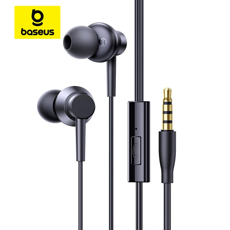 Auriculares con cable Baseus Encok CZ11/HZ11, con conector Type-C/jack de 3,5 mm, micrófono y ángulo de 120°, para ordenador portátil, tableta y teléfono