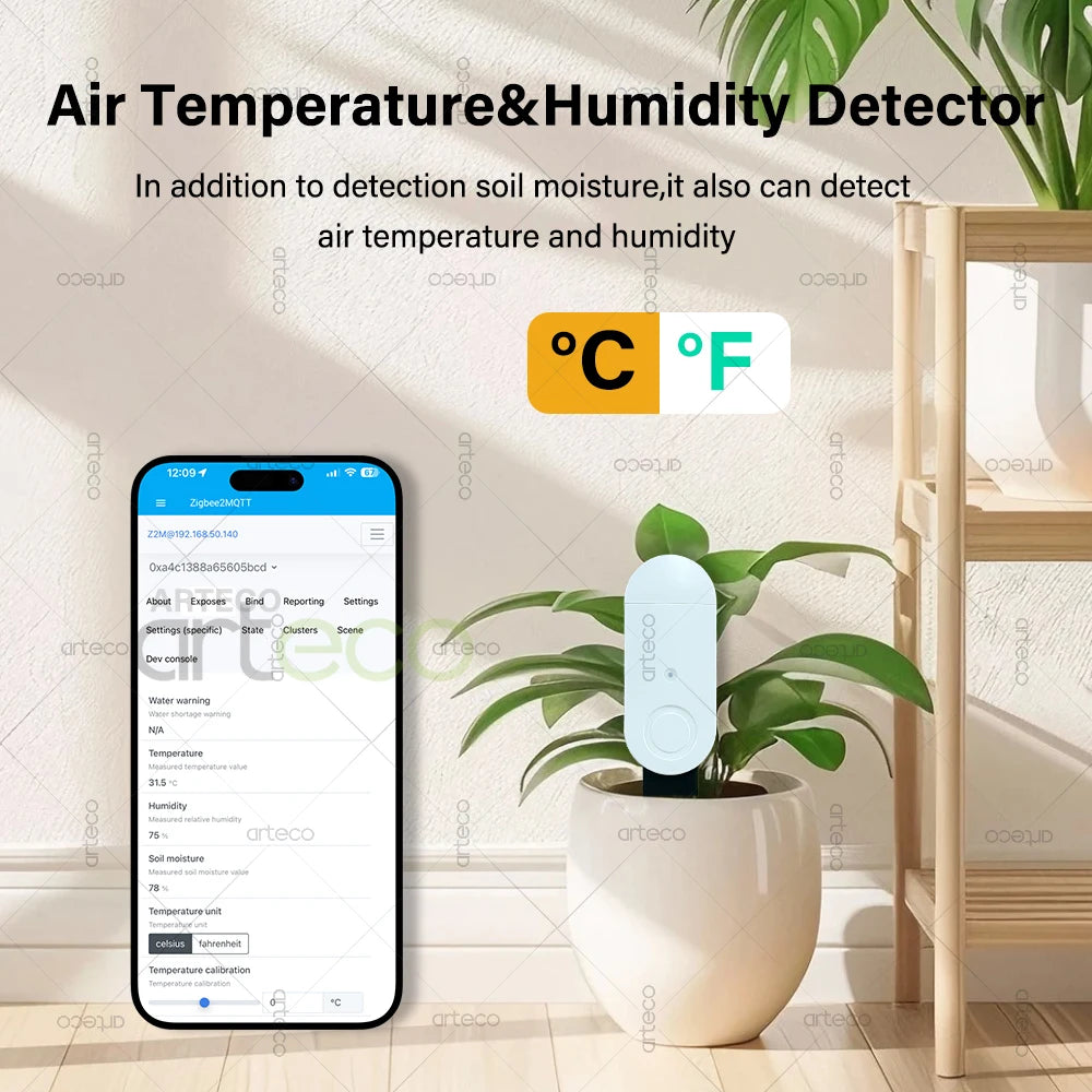 Zigbee-sensor til registrering af jordfugtighed, temperatur, luftfugtighed og lysstyrke, intelligent jordtester med fugtighedssensor til Tuya-appen og Zigbee2MQTT