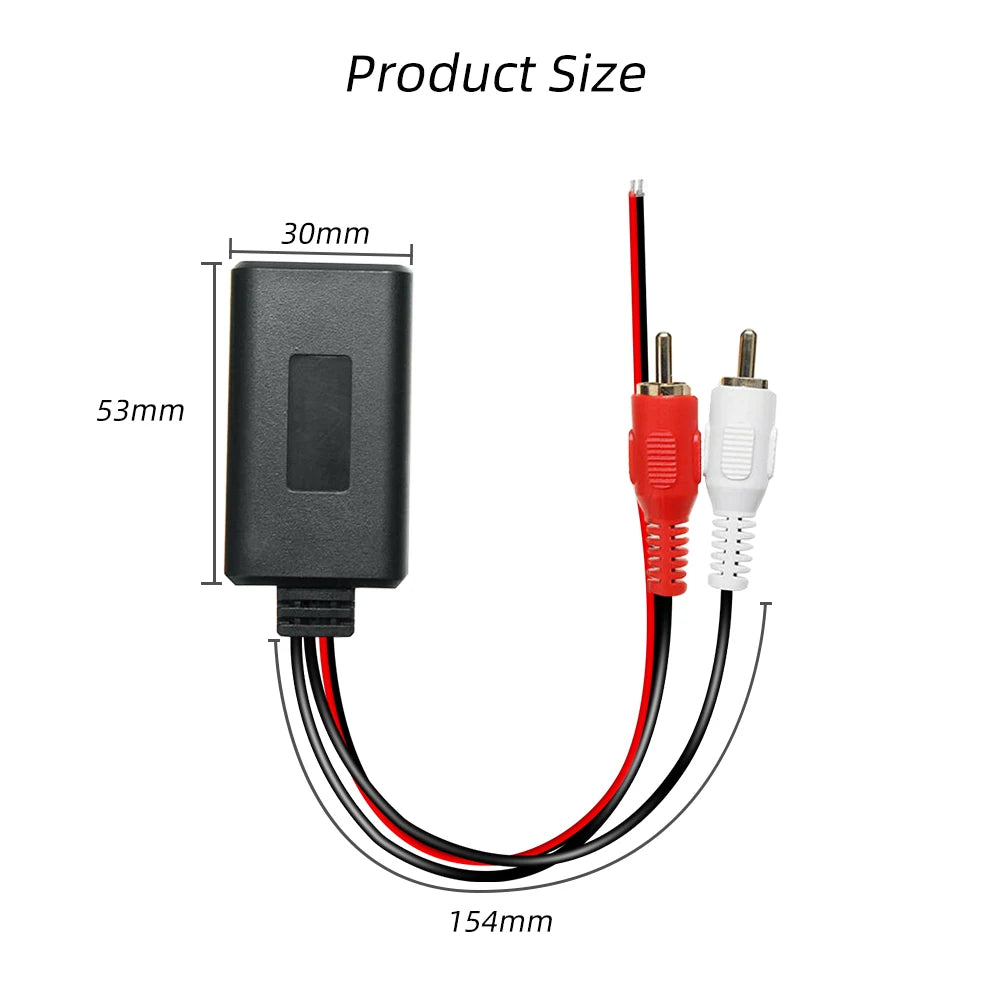 Car Wireless 2 RCA Bluetooth Receiver Module AUX Adapter Music Audio Stereo Receiver For 2RCA Interface Vehicles