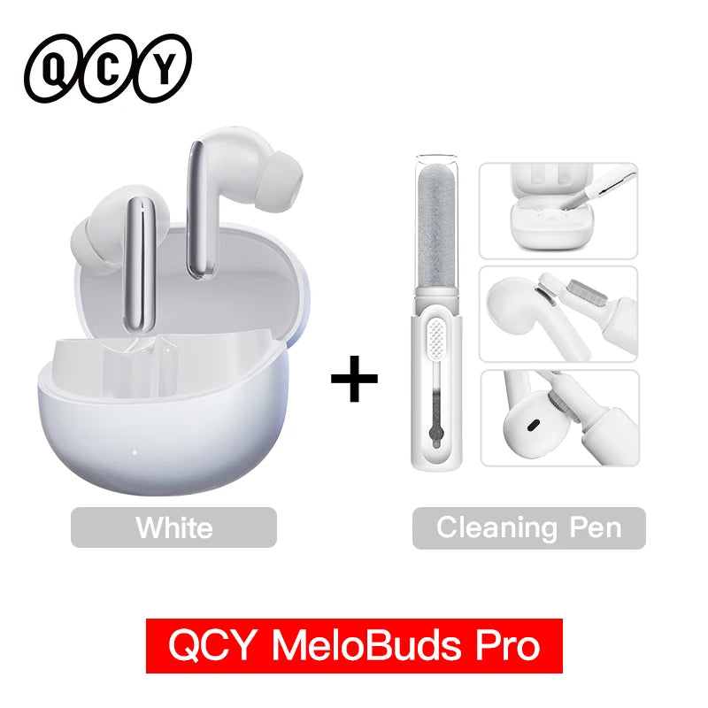 QCY MeloBuds Pro ANC Écouteurs Bluetooth 5.3 sans fil ANC hybride 46dB Hi-Res LDAC Écouteurs 6 micros Casque Détection intra-auriculaire 34H