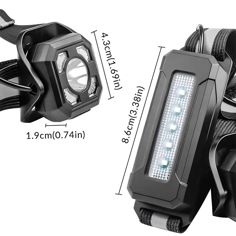Luz nocturna LED para correr, deportes al aire libre y ciclismo, lámpara pectoral, farol portátil recargable por USB con batería 18650 integrada