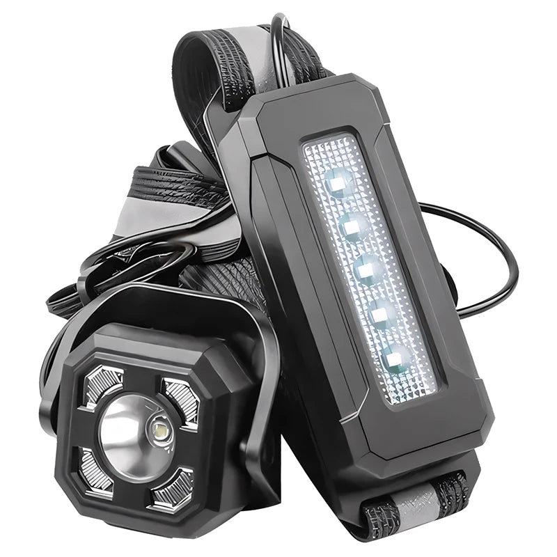 Luz nocturna LED para correr, deportes al aire libre y ciclismo, lámpara pectoral, farol portátil recargable por USB con batería 18650 integrada