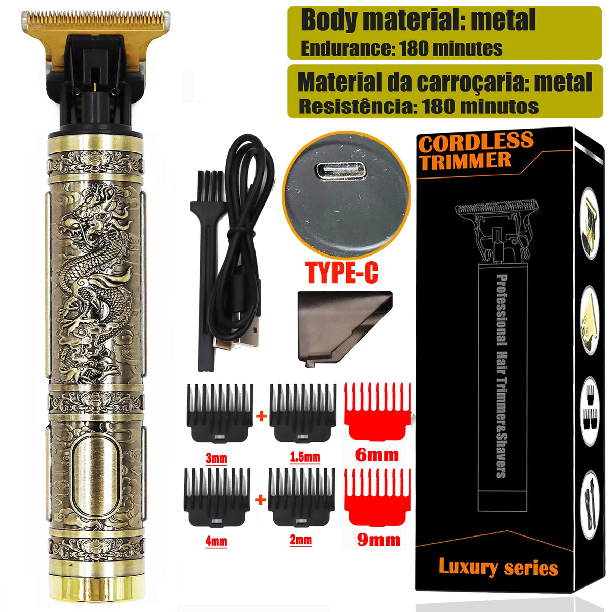 OHS Electric Hair Clipper Professional USB Cordless Clipper Professional Beard Trimmer Haircut Grooming Kit Hair Cutting Machine