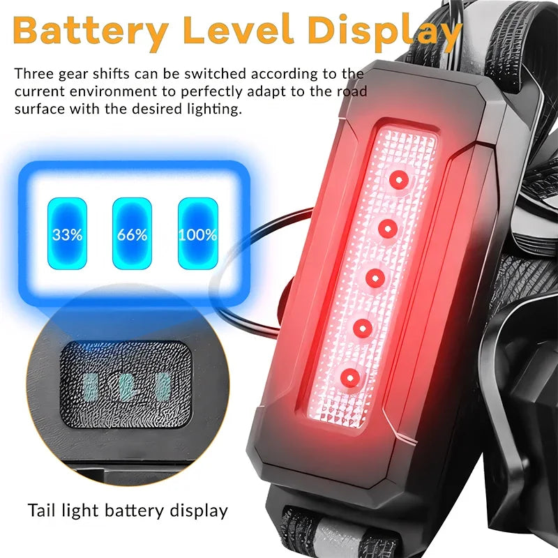 Luz nocturna LED para correr, deportes al aire libre y ciclismo, lámpara pectoral, farol portátil recargable por USB con batería 18650 integrada