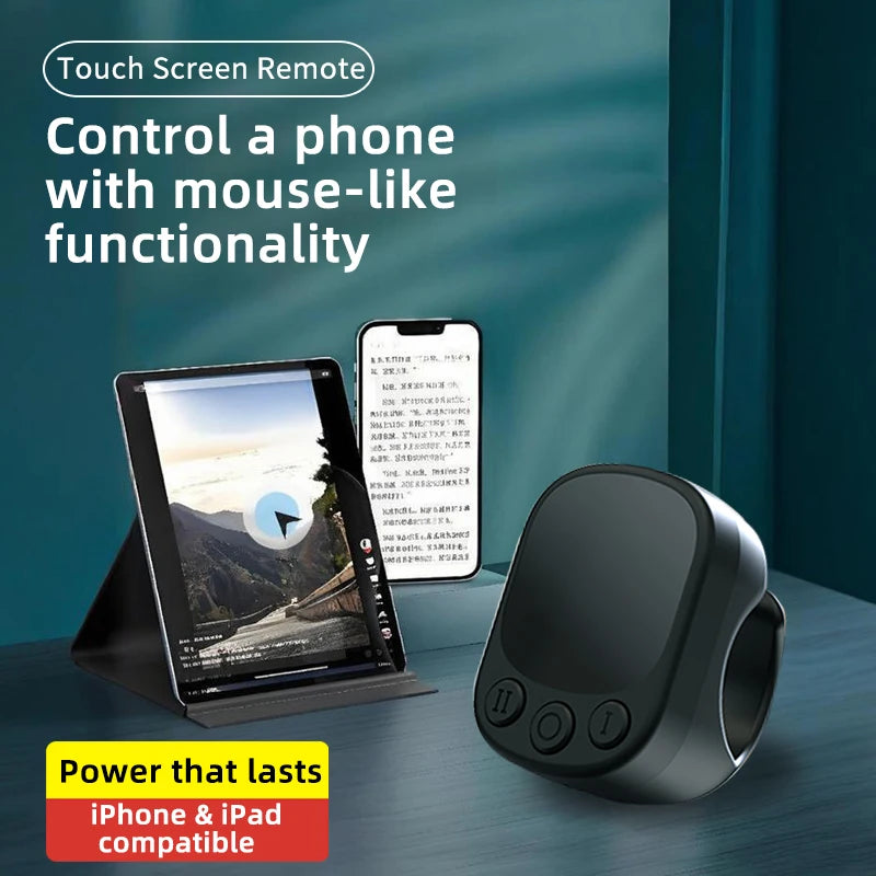 Mouse Ring Remote Control with Touchpad,Smart Automatic Screen Clicker Device?Continuous Clicker?Scrolling Ring Remote Control S
