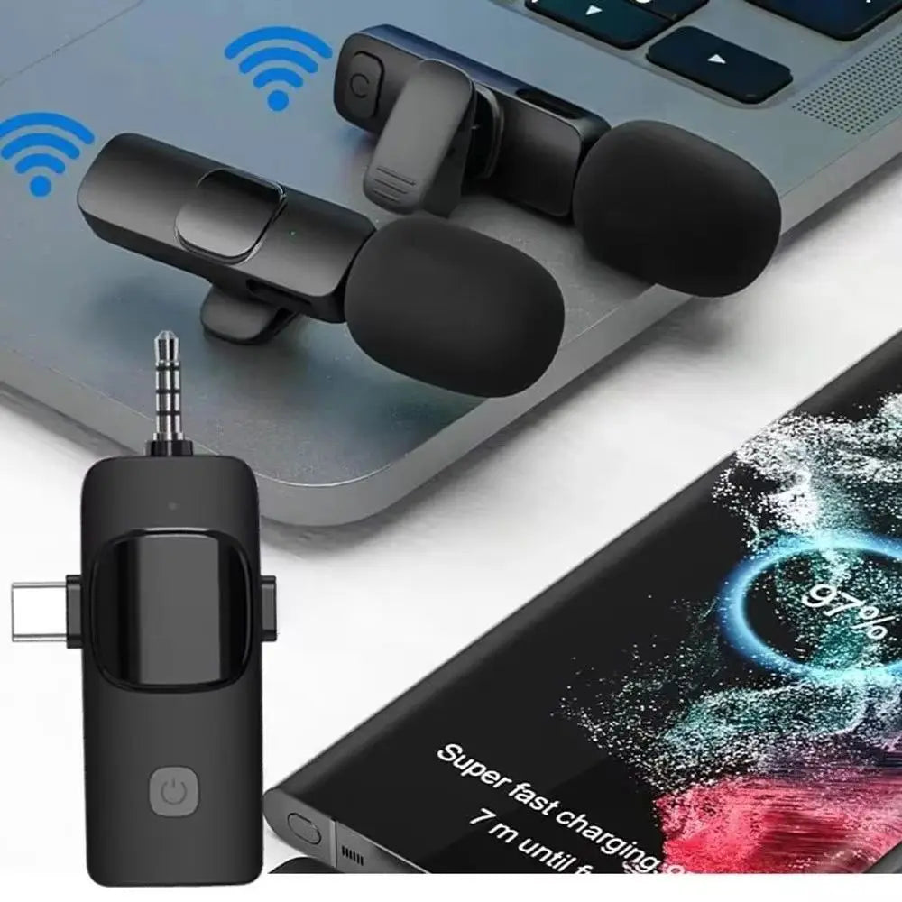 Mini trådløs lavaliermikrofon med USB-C og støjreduktion, reversmikrofon til iPhone 17/16/15, til videooptagelse og vlogging