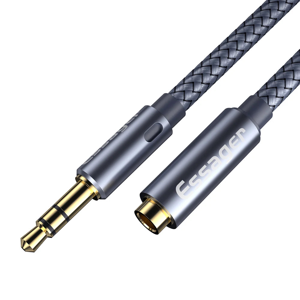 Essager Headphone Extension Cable Jack 3.5mm Audio Aux Cable 3.5 mm Female Splitter Speaker Extender Cord For Earphone Adapter