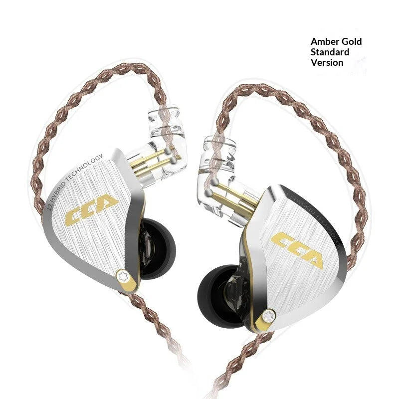 CCA C12 Earphones Hi-Fi Audiophile Grade DIY Hybrid Dynamic & Balanced Armature Wired In-Ear Monitoring Headphones Gifts