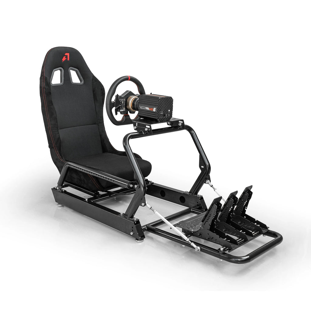Cabina de simulación de carreras AZRACING INSPIRE, versión con asiento estándar: 7 años de experiencia en simulación de carreras, estructura de acero con alto contenido de carbono de alta resistencia,