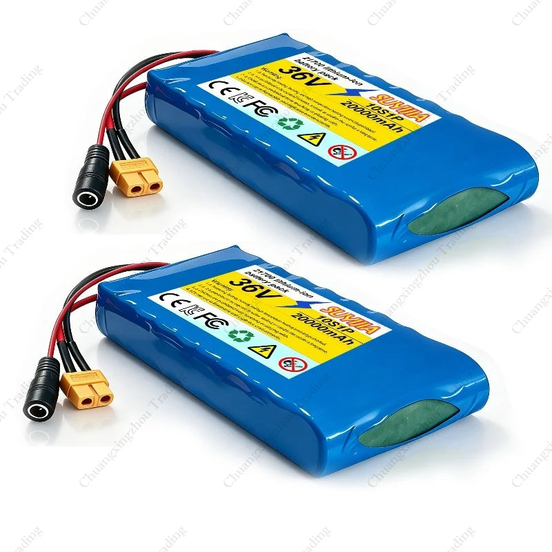 36V 20Ah 21700 Li-ion Battery Pack, 10S1P Electric Scooter Battery with XT60/DC Connector for 250W-500W Motor BMS Protection