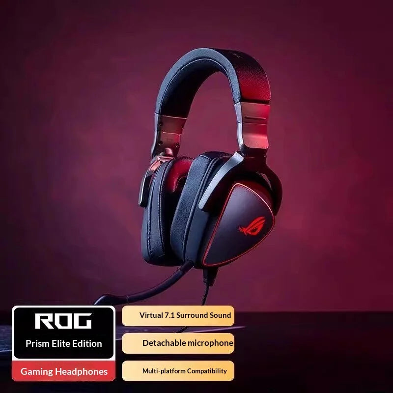ROG Prism Casque de jeu supra-auriculaire léger 7.1 Casque de jeu RVB Éclairage Aura Sync Prism 2 Cadeaux Casque de jeu