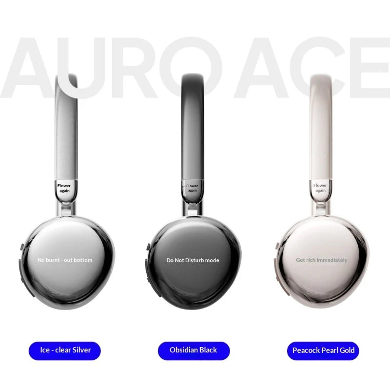 Nye Edifier AURO ACE over-ear-hovedtelefoner med trendy legetøjsskærm til DIY-tekstvisning, 32 mm drivere, Bluetooth 6.0-øretelefoner, gaver