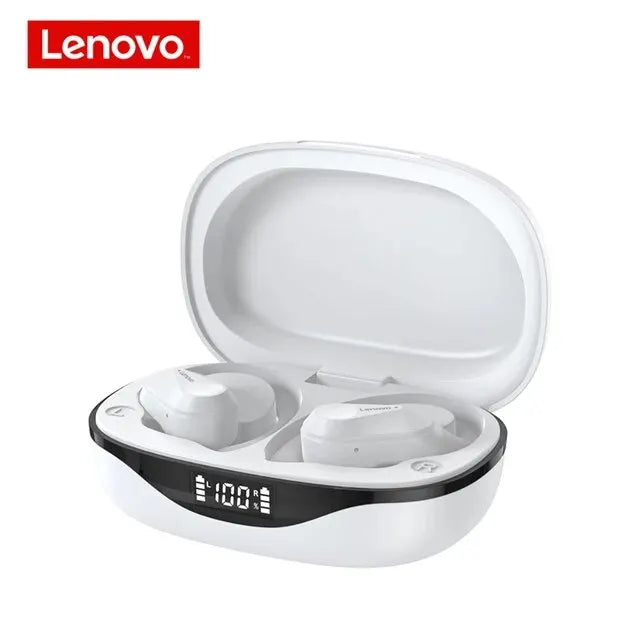 Auriculares deportivos inalámbricos Lenovo LP75 con micrófonos, control mediante botones, indicador LED de batería, sonido estéreo HiFi, Bluetooth 5.3, TWS