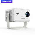 Magcubic-Projektor mit nativer 1080P-Auflösung, 650 ANSI, 8K, Android 14, L018, 360°, automatischer Trapezkorrektur und Fokussierung, Air Mouse, WiFi 6, BT 5.4, tragbar für den Außenbereich