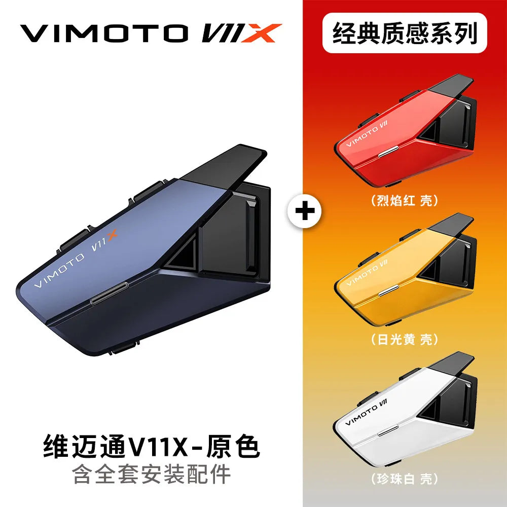 VIMAITONG V10X Bluetooth-Kopfhörer für Helme, speziell für Motorradfahrten, Mehrpersonen-Gegensprechanlage, integrierte Kopfhörer für Integralhelme