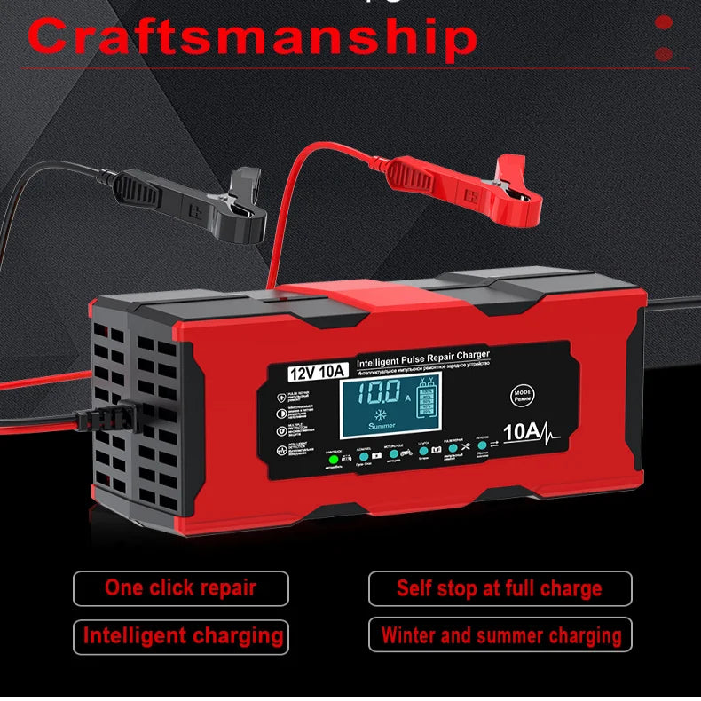 12V10A Car Battery Charger 14.6V10A Lithium Iron Phosphate Charger Motorcycle Battery Charger