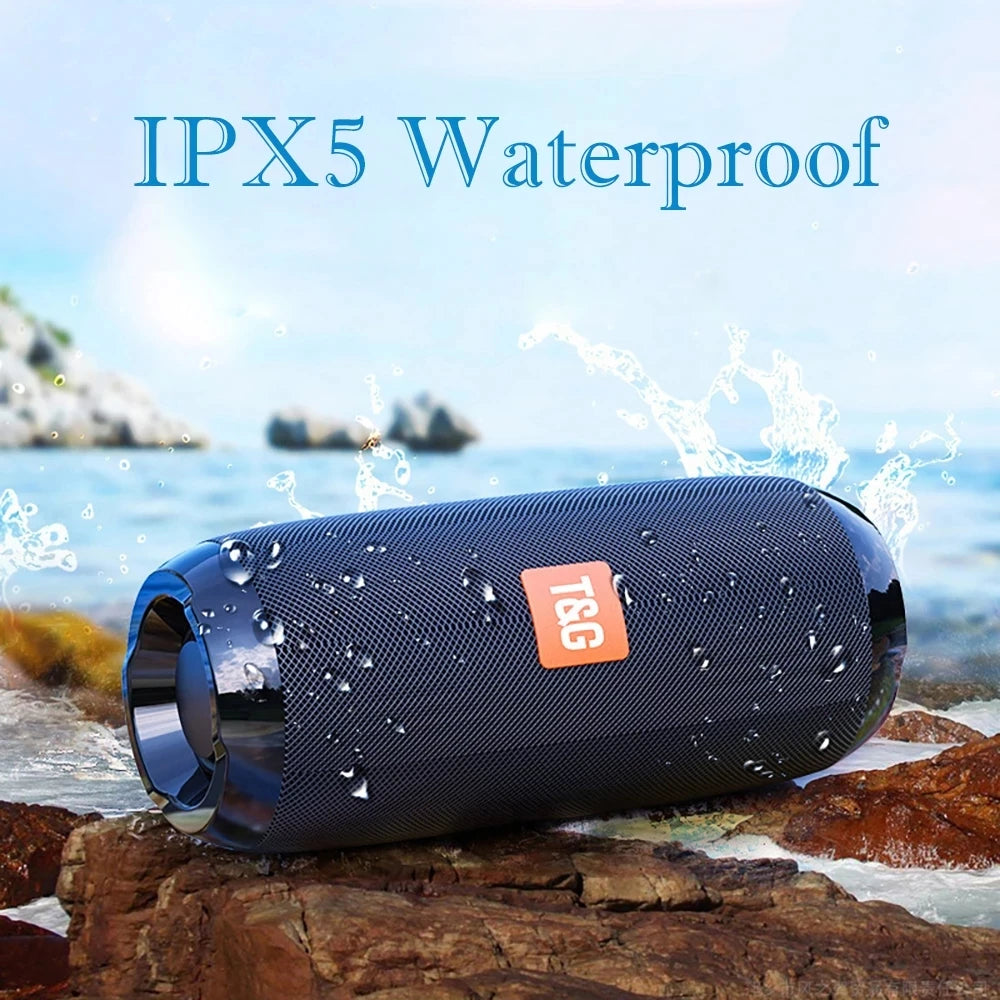 Tragbarer kabelloser Bluetooth-Lautsprecher, Musikbox mit Klangwiedergabe, Subwoofer, FM-Radio und Freisprechfunktion
