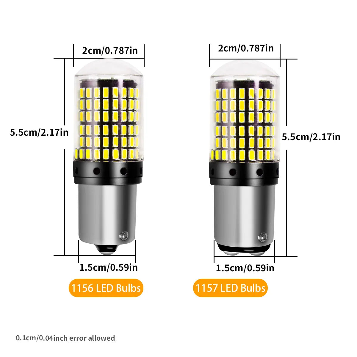 Smart Chips 2Pcs 1156 BA15S 1157 Bay15d Car LED Reverse Light Bulbs for Car Rear Tail Turn Signal Reverse Brake Running Lights