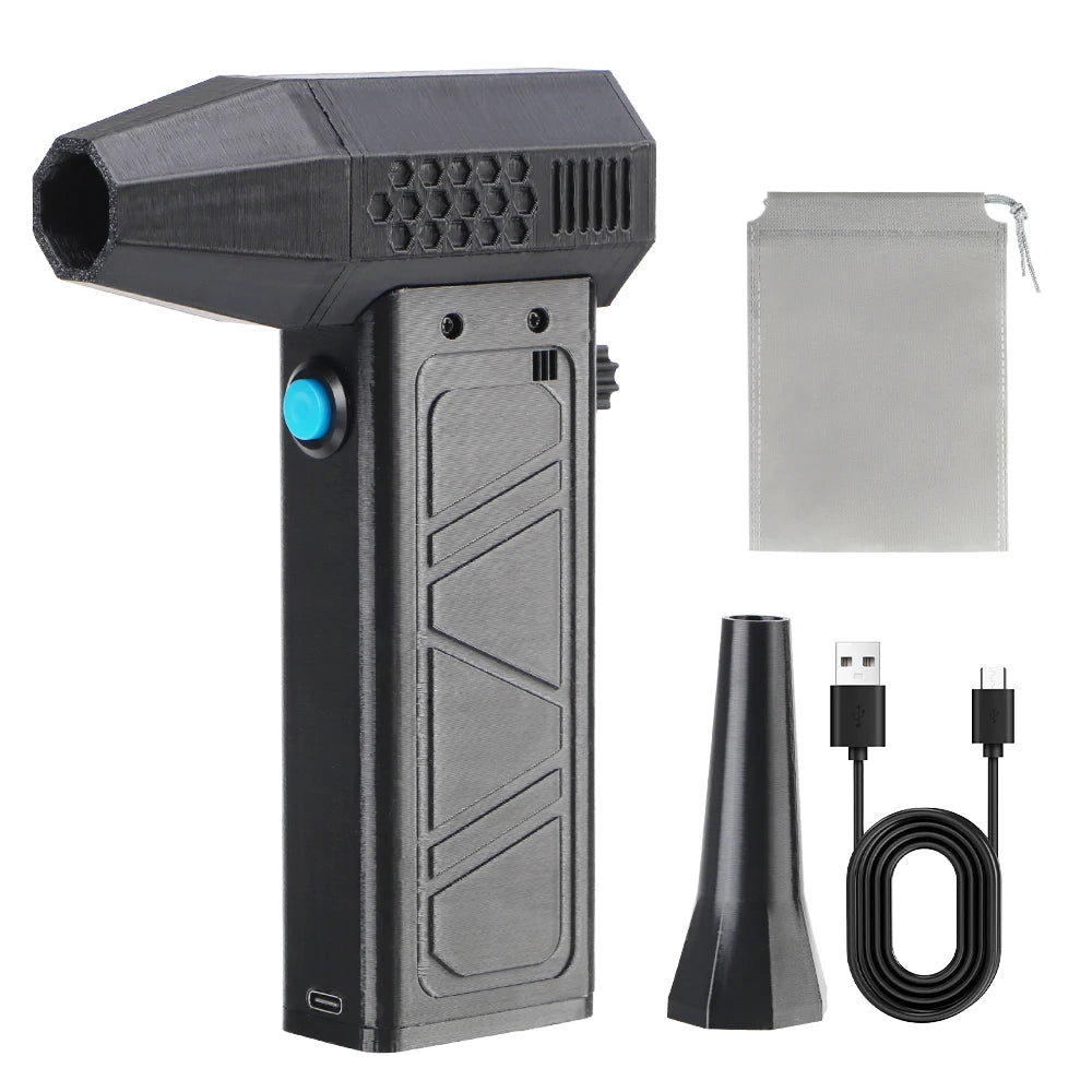 Turbo Fan 130000RPM Car Jet Fan 5 Outlet Nozzles Portable Blowing Snow Cleaning Blower Tool Electric Air Duster Type-C Charging
